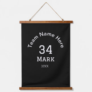 team name add player name date sports men hanging tapestry
