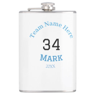 team name add player name date sports men  hip flask