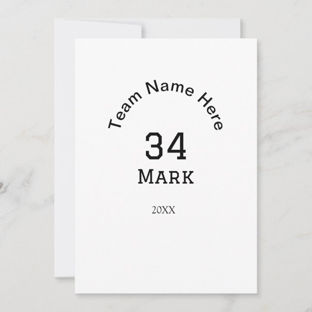 team name add player name date sports men  invitation (Front)