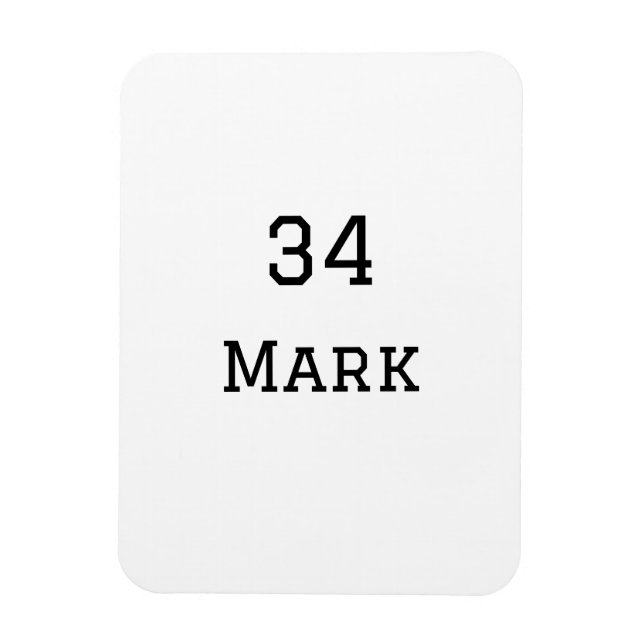 team name add player name date sports men  magnet (Vertical)