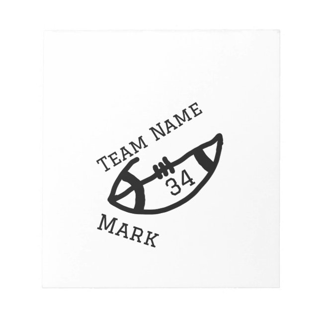team name add player name date sports men  notepad (Front)