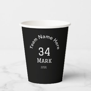 team name add player name date sports men paper cups