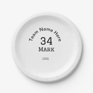 team name add player name date sports men paper plate