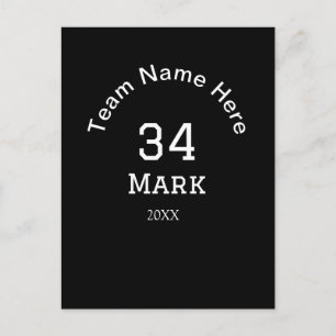 team name add player name date sports men postcard