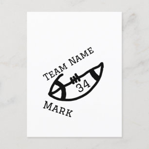 team name add player name date sports men postcard