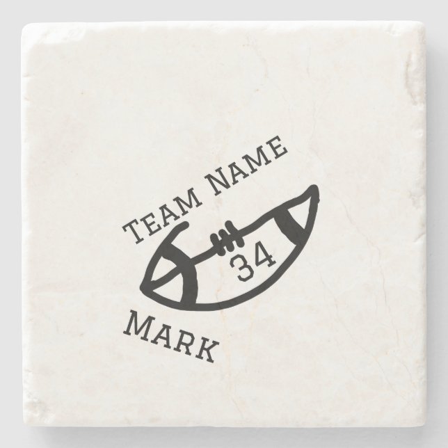 team name add player name date sports men  stone coaster (Front)