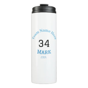 team name add player name date sports men thermal tumbler