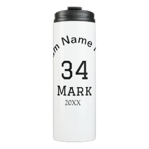 team name add player name date sports men thermal tumbler