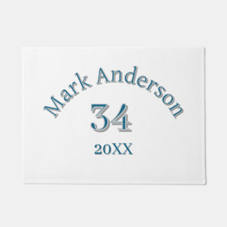 team name add player name date sports men vintage  doormat