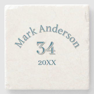team name add player name date sports men vintage  stone coaster