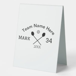 Team name here add name number ball paddle golf
