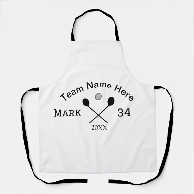 Team name here add name number ball paddle golf  apron (Front)