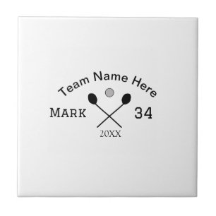 Team name here add name number ball paddle golf ceramic tile