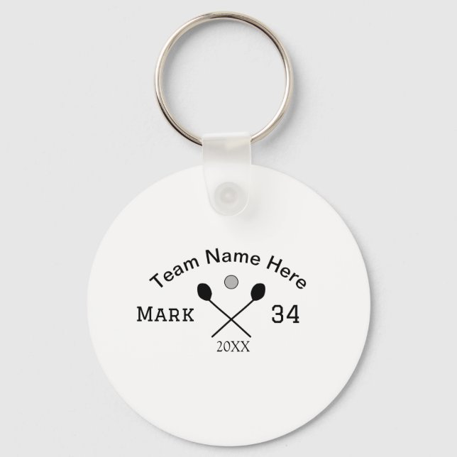 Team name here add name number ball paddle golf  key ring (Front)