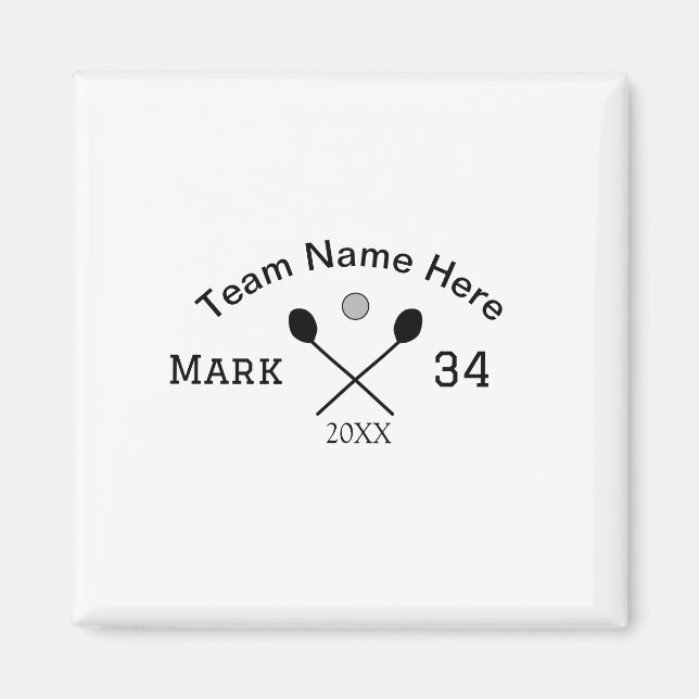 Team name here add name number ball paddle golf  magnet (Front)