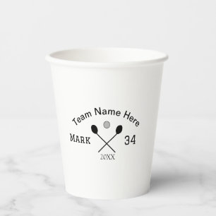 Team name here add name number ball paddle golf paper cups