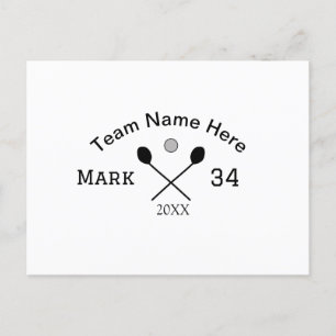 Team name here add name number ball paddle golf  postcard
