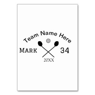 Team name here add name number ball paddle golf table number