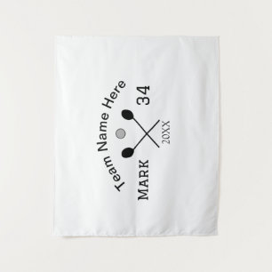 Team name here add name number ball paddle golf  tapestry