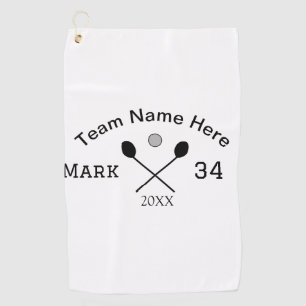 Team name here add name number ball paddle golf towel