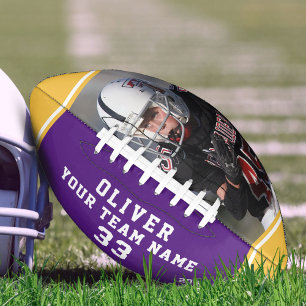 Team Name Player Number Purple Yellow Stripe Photo Football