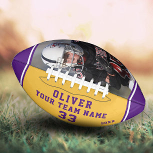Team Name Player Number Yellow Purple Stripe Photo Football