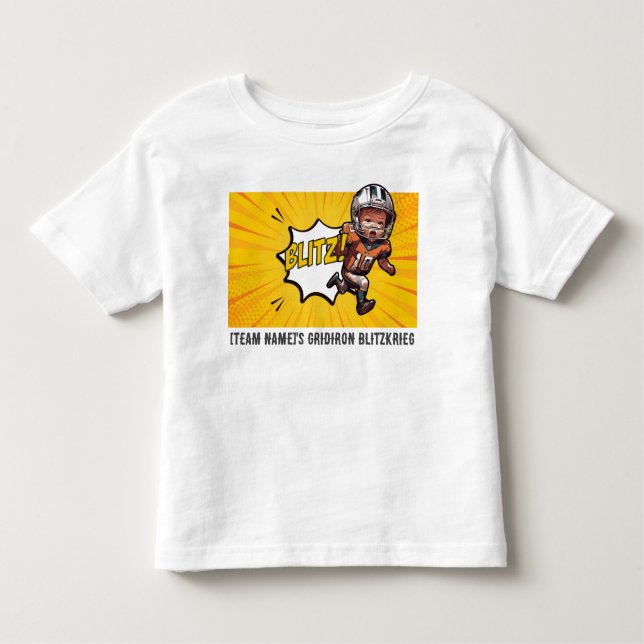 [Team Name]'s Gridiron Blitzkrieg #28 Customisable Toddler T-Shirt (Front)