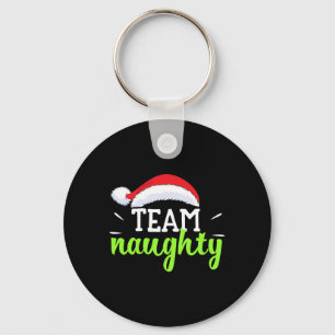 Team Naughty Christmas Couple Matching Team Nice  Key Ring