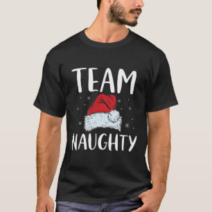 Team Naughty Christmas Fun Couple Matching Pajama T-Shirt