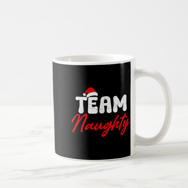Team Naughty Funny Christmas Couple Matching Team  Coffee Mug (Right)
