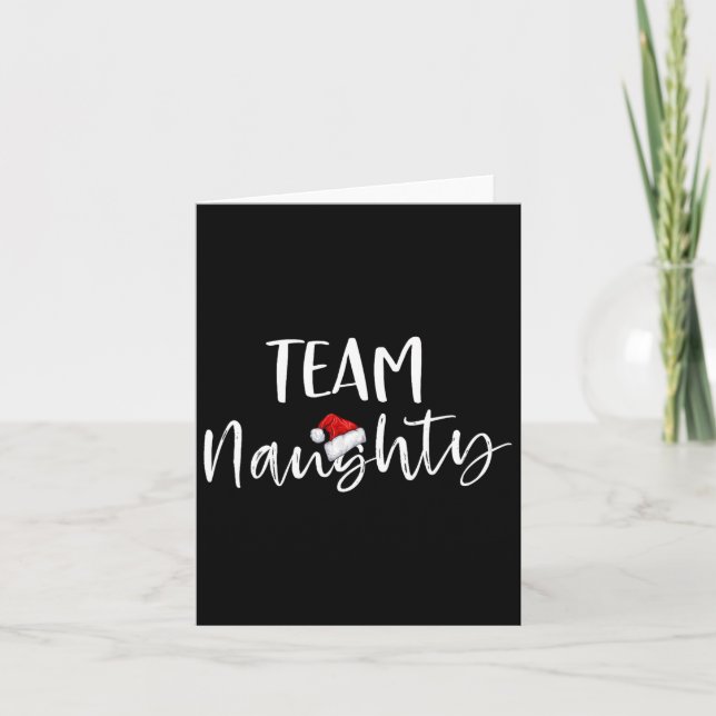 Team Naughty Funny Christmas Family Matching Pajam Card (Front)