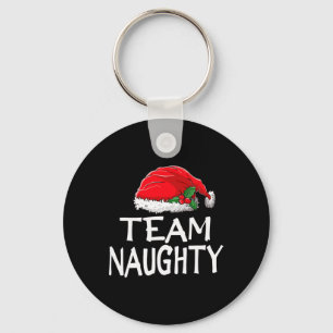 Team Naughty Funny Christmas Pyjamas Santa Claus M Key Ring