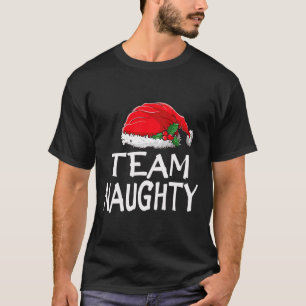 Team Naughty Funny Christmas Pyjamas Santa Claus M T-Shirt