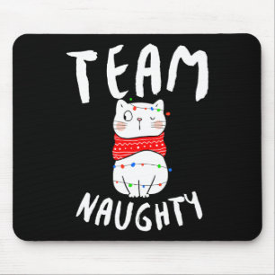 Team Naughty Funny Matching Family Christmas Mouse Pad