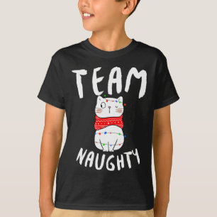Team Naughty Funny Matching Family Christmas  T-Shirt