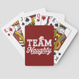 Team Naughty Funny Xmas Party Joke Humour Guys Playing Cards