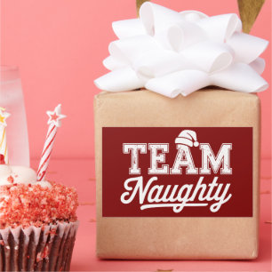 Team Naughty Funny Xmas Party Joke Humour Guys Rectangular Sticker