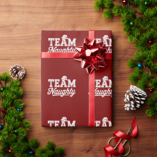 Team Naughty Funny Xmas Party Joke Humour Guys Wrapping Paper
