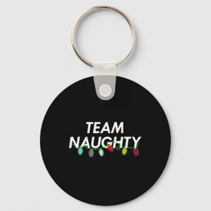 Team Naughty Nice Funny Holiday Christmas T Santa  Key Ring