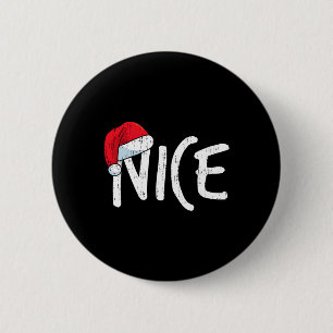 Team Naughty Nice Funny Matching Christmas Couples 6 Cm Round Badge