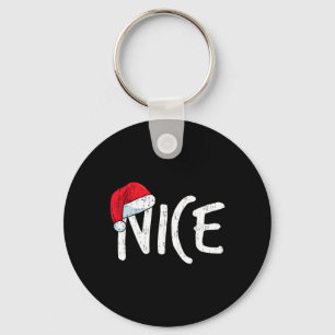 Team Naughty Nice Funny Matching Christmas Couples Key Ring