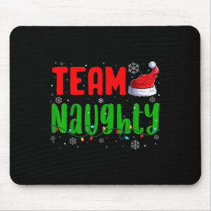 Team Naughty Nice Santa Hat Funny Christmas Matchi Mouse Pad