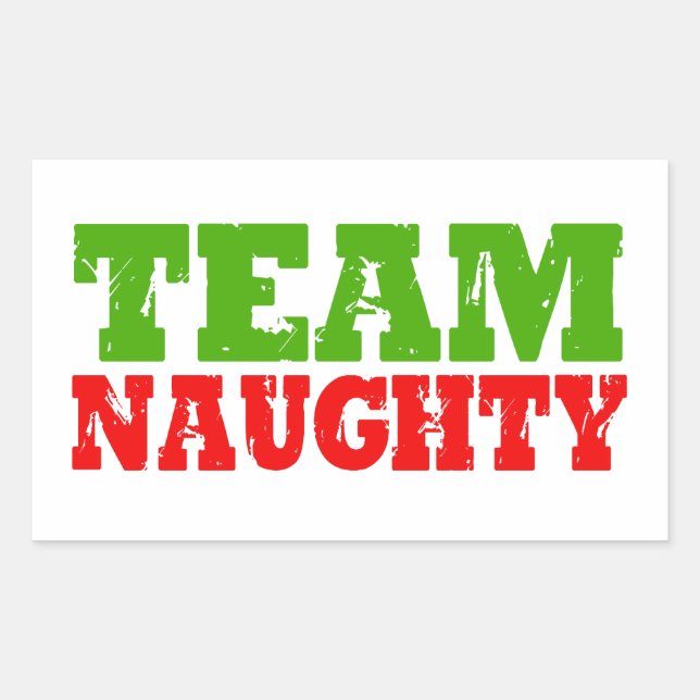 TEAM NAUGHTY RECTANGULAR STICKER (Front)