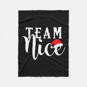 Team Naughty - Team Nice Funny Christmas Couple Ma Fleece Blanket