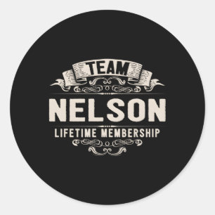 Team Nelson Lifetime Membership Last Name Classic Round Sticker