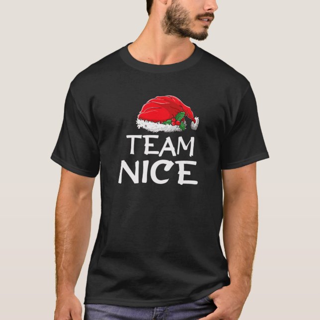 Team Nice Funny Christmas Pyjamas Santa Claus Men T-Shirt (Front)
