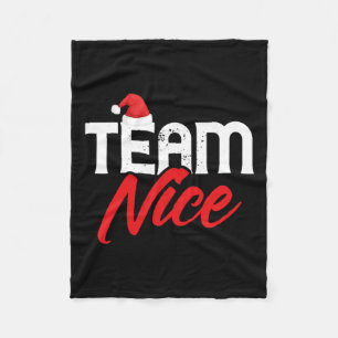 Team Nice Funny Couple Matching Outfit Team Naught Fleece Blanket
