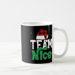 Team Nice Naughty Plaid Xmas Pjs 2024 Funny Couple Coffee Mug