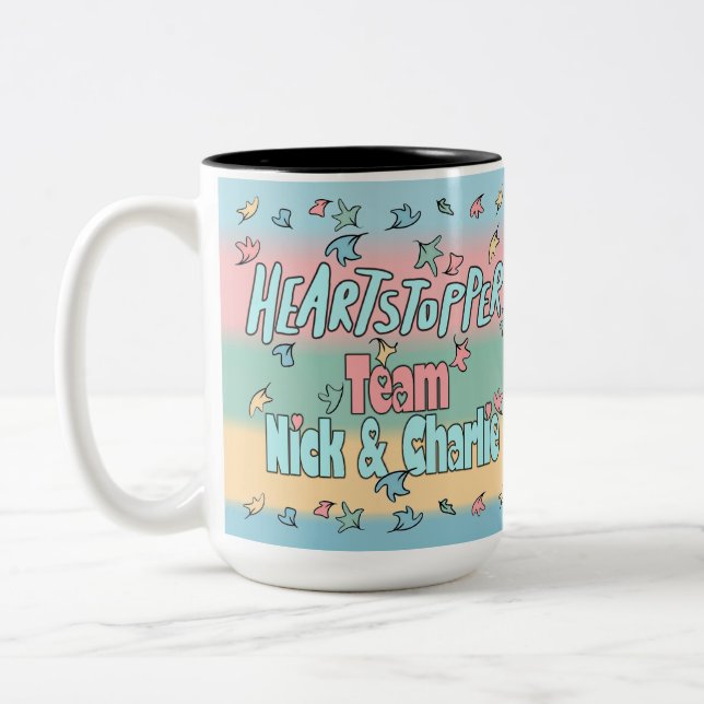 Team Nick And Charlie Colourful Two-Tone Coffee Mug (Left)