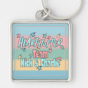 Team Nick And Charlie White Key Ring